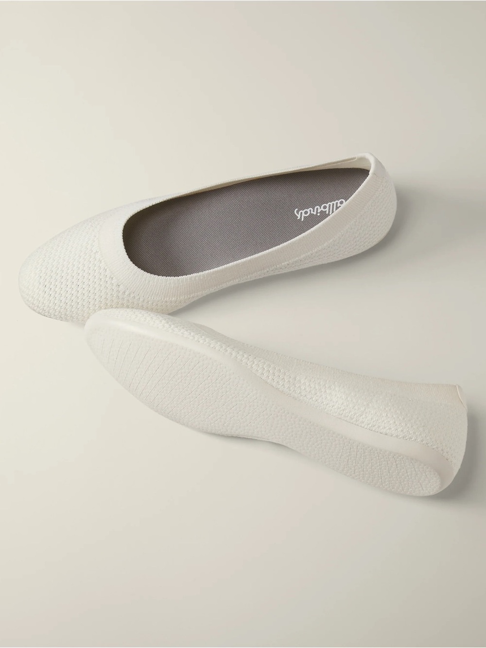 allbirds Tree Breezers Women's Knit Ballet Flats - Natural White